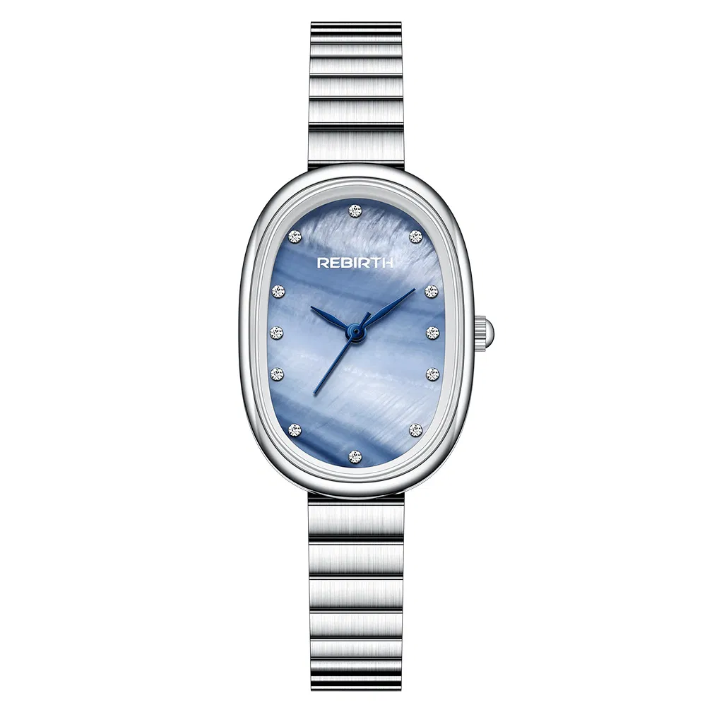 for Rebirth 2089 Durable Quartz Watch Wholesale Minimalist Oval Dial Bamboo Strap Fashion Versatile