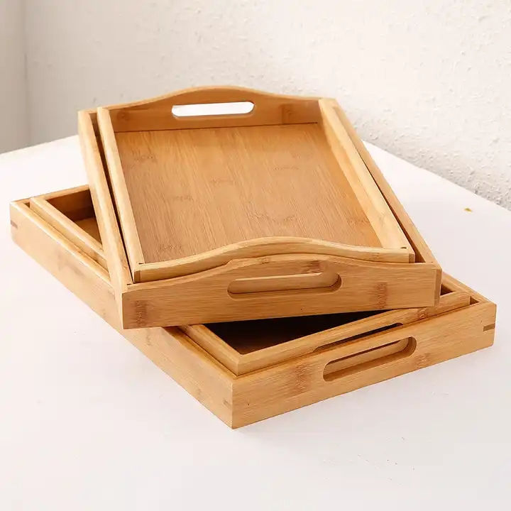 Bamboo Serving Tray for Fruit, Bread, and Tea - Accepts OEM Customization