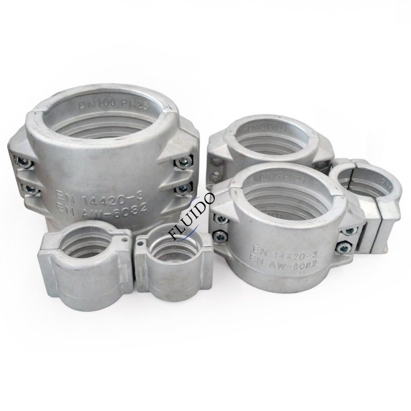 Free Sample En14420-3/DIN2817 Aluminum Safety Spannloc Hose Nozzle Bolted Clamp Safety Camlock Coupling Collar