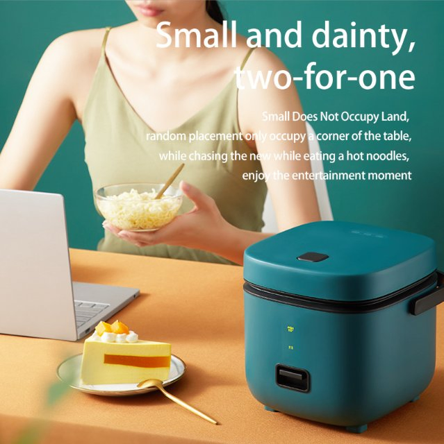 Mini Rice Cooker for 1-2 People, Small Size, Steam & Cook Smart One-Person Electric Rice Cooker
