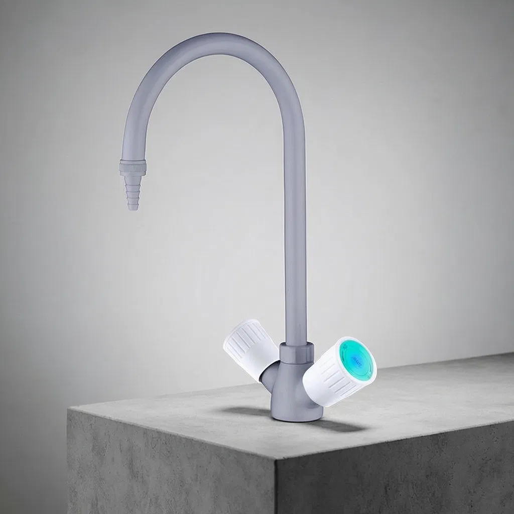 Лабораторный смеситель с двумя ручками, одно отверстие