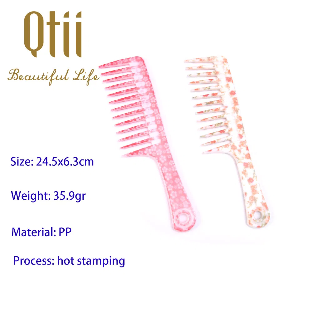 Расческа для кудрявых и мокрых волос с редкими зубьями