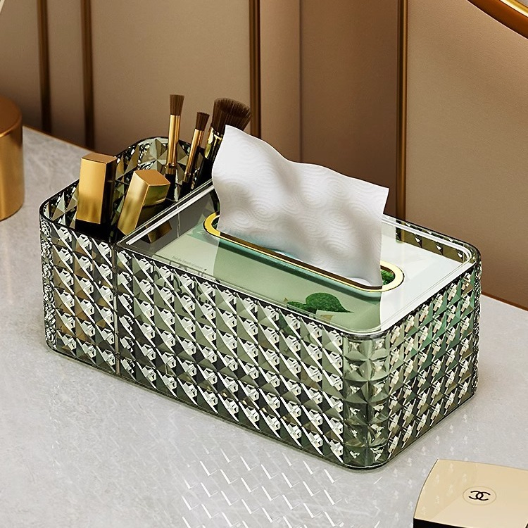 Living Room Desktop Storage Spring Mechanism Multi-Functional Tissue Box
