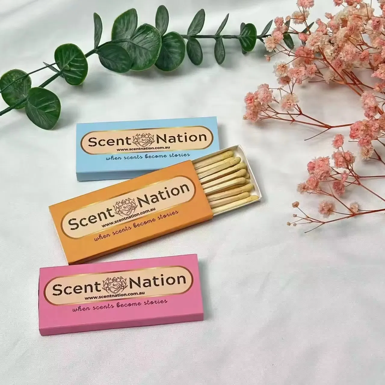 Cigar 3 Inch Candle Incense Wood with Logo Safe Hotel Bulk Factory Custom Box Matches