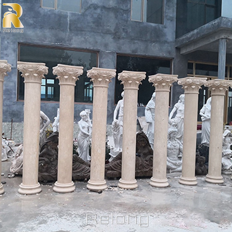 Decorative Outdoor Indoor Building Column Natural Marble Stone Column Chinese Supplier