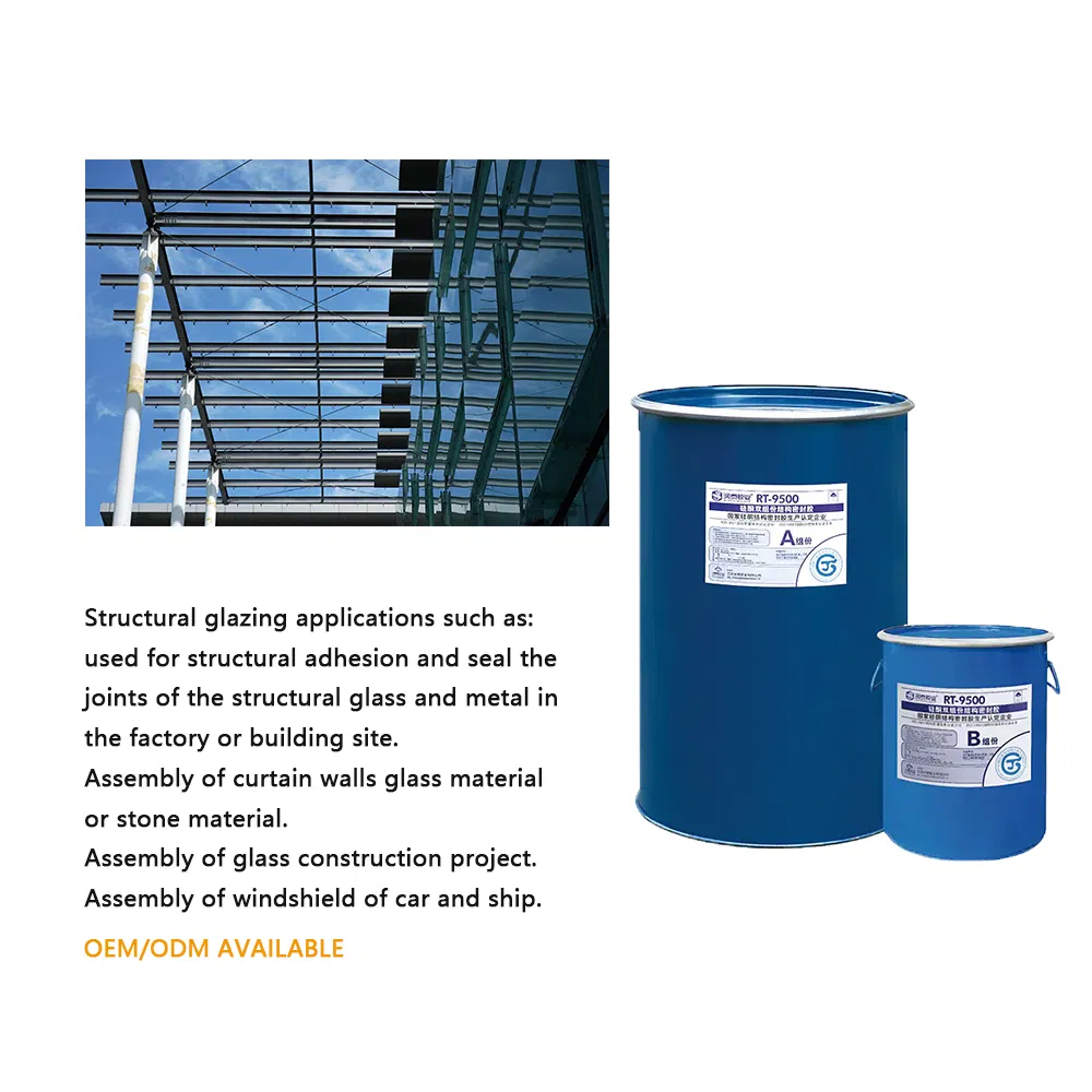 Two-Part Component Black Weatherproof Silicone Sealant for Building Materials Construction Adhesive