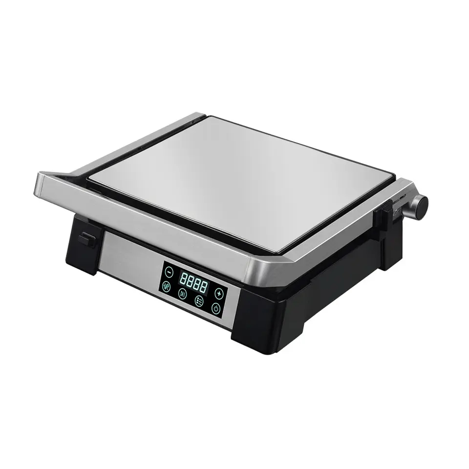 Electric Smoking Less BBQ Griddle Non-Stick Coating Contact Grill