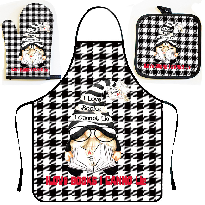 Customizable Pink Polyester Cotton Apron for Kids Cooking