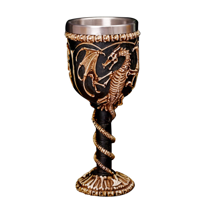 Кубок из костей дракона, винный бокал в средневековом стиле