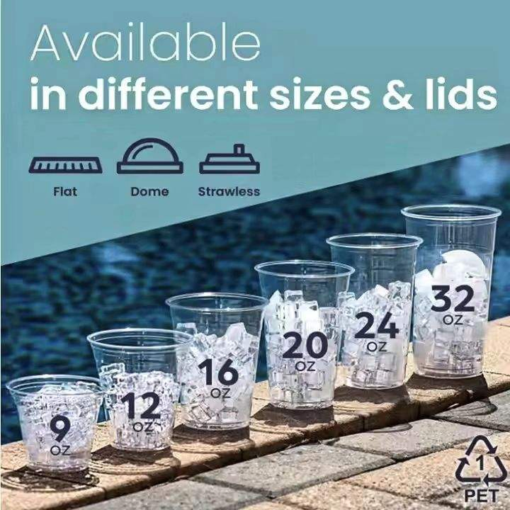 Пластиковый стакан 16 унций с логотипом и крышкой