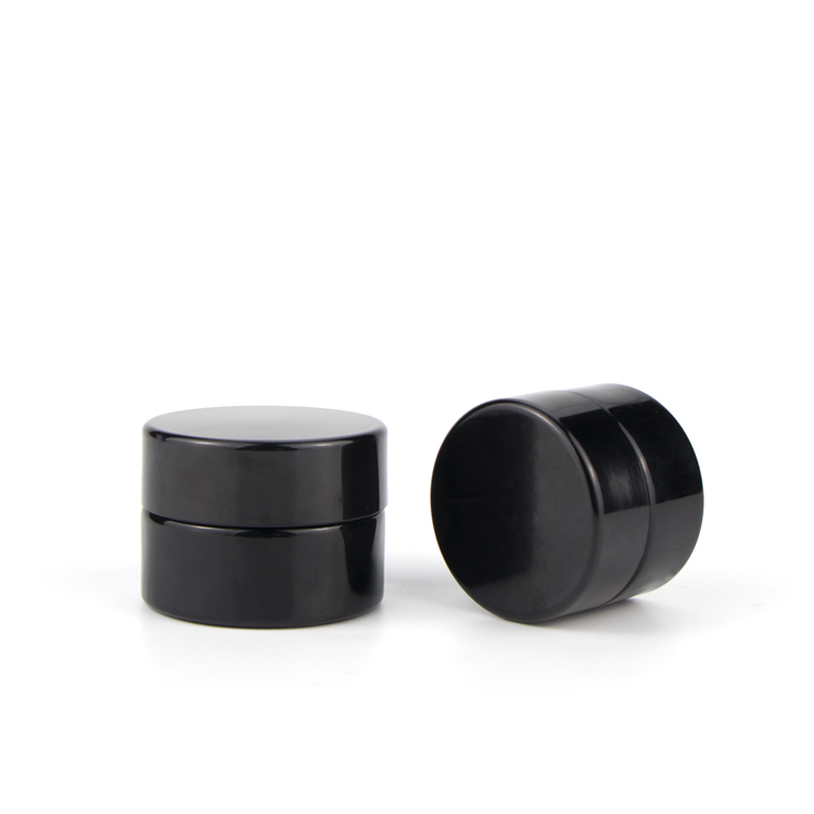 Black 5ml Dark Violet Black Glass Jar for Cosmetic Cream Container