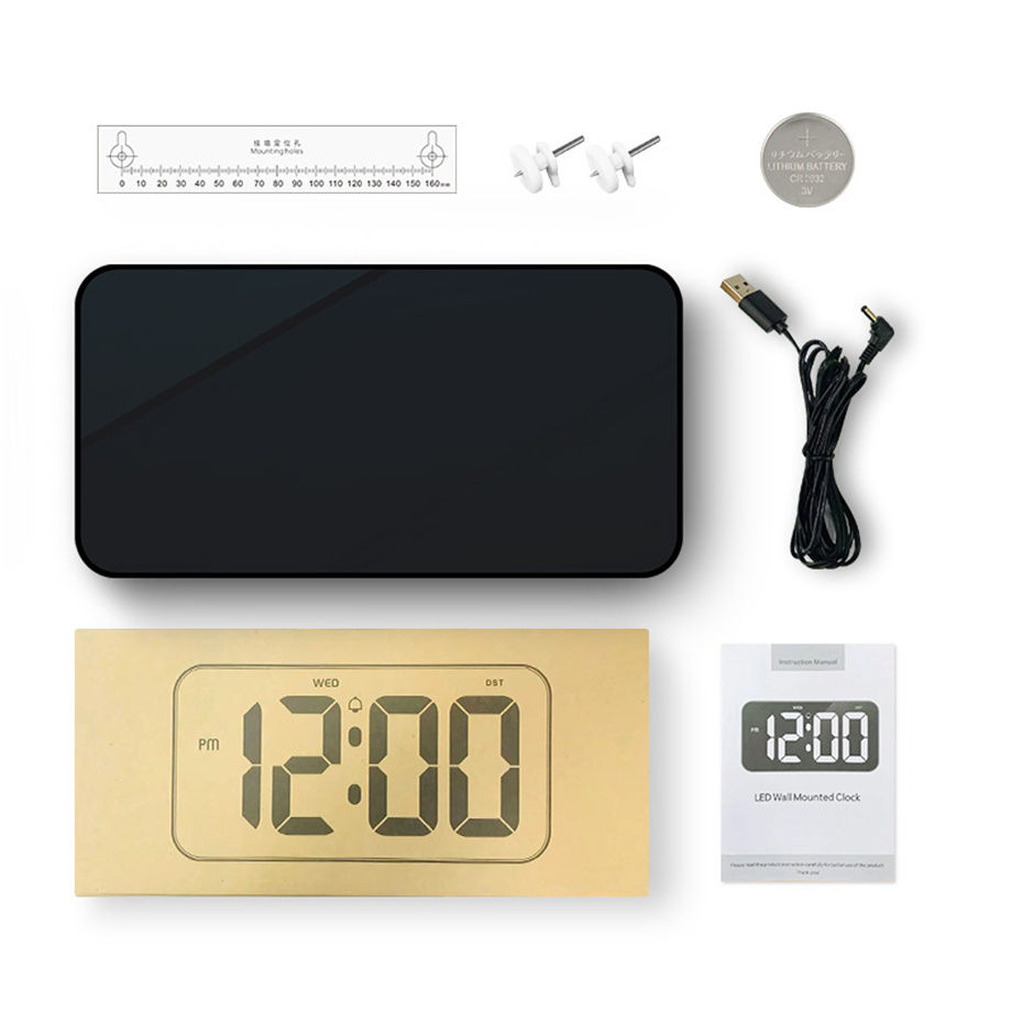 New LED Alarm Clock 10.8 Large Size Digital Electronic Wall Clock