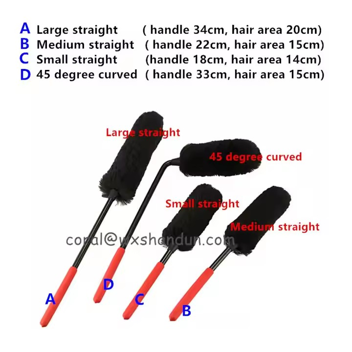 Щетка для мойки колес из 100% шерсти