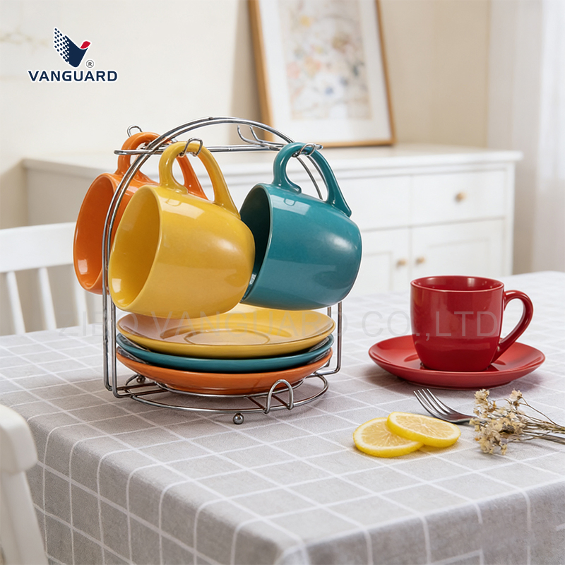 Фарфоровая чашка для капучино с блюдцем и печатью