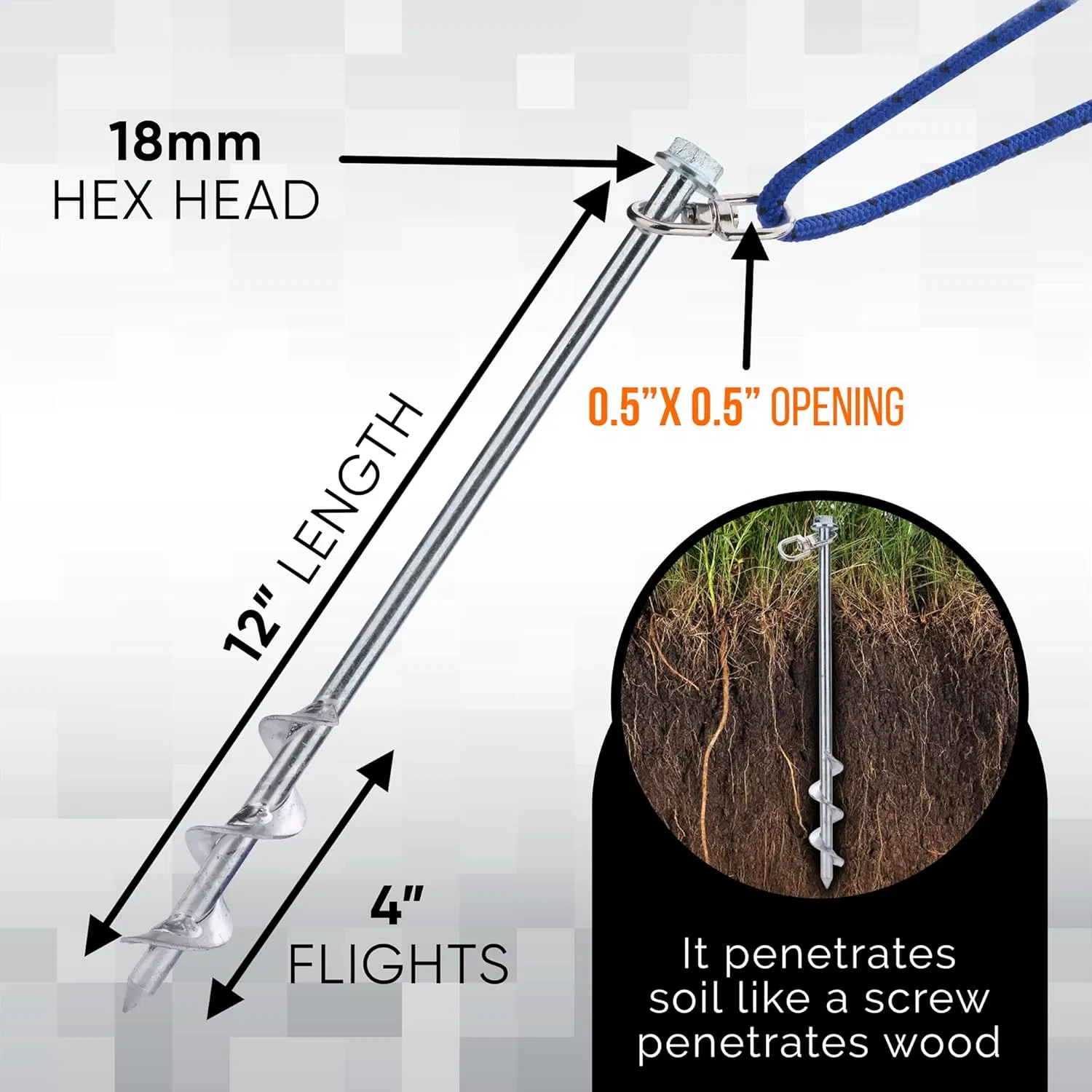 Heavy Duty Ground Anchor Screws: Ideal for Tents and Trampoline Anchor Kits