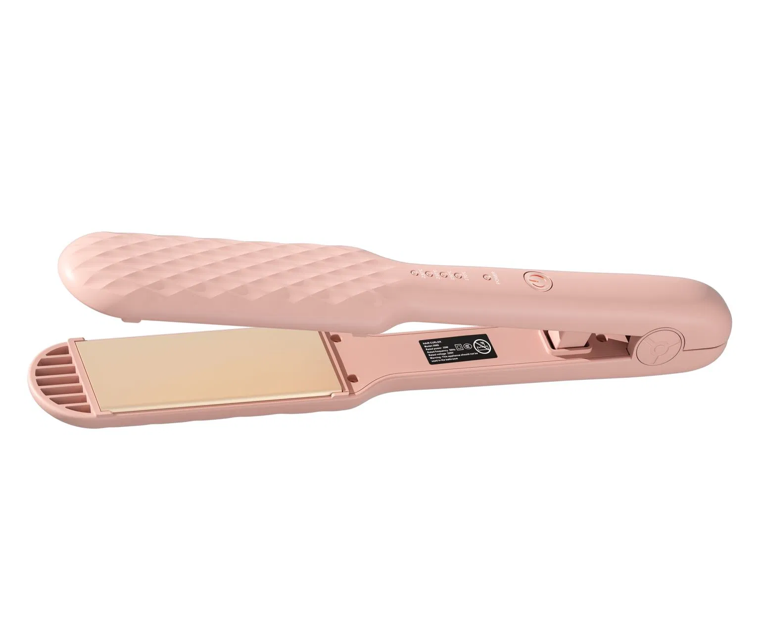 Professional Ceramic Flat Iron and Curler, Dual Voltage, Black and White
