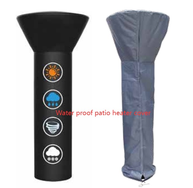 Stand Patio Heater with Wicker and Metal with Golden Hammered