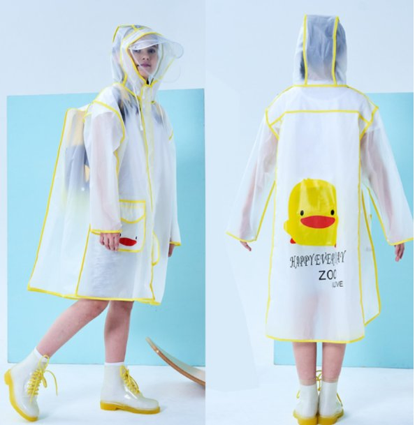 Blue Color Family Rain Coat