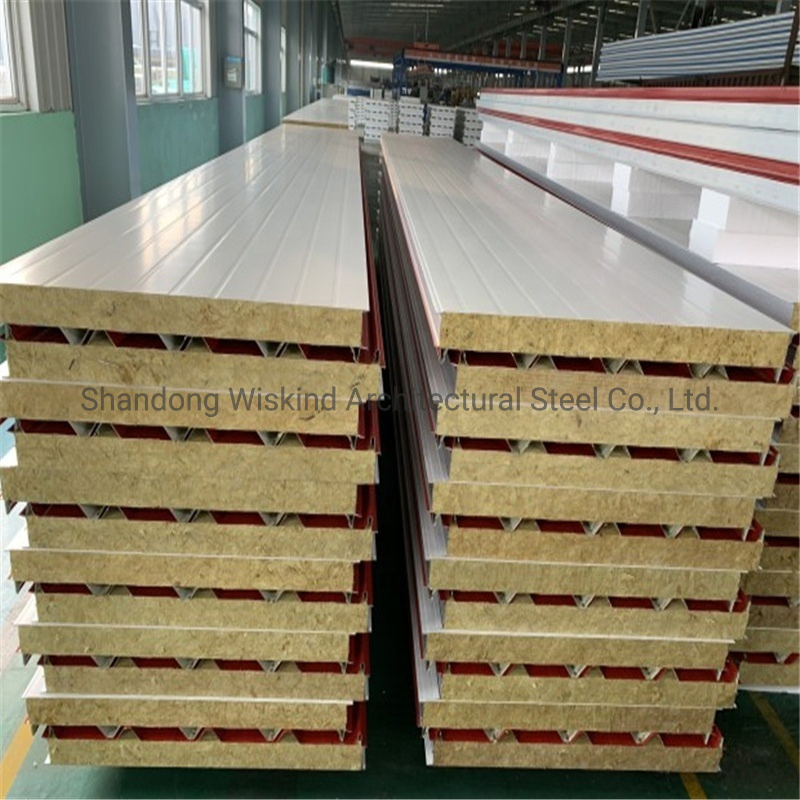 Building Material High-Density Rockwool Insulated Metal Panel for Roof/Wall Cladding System