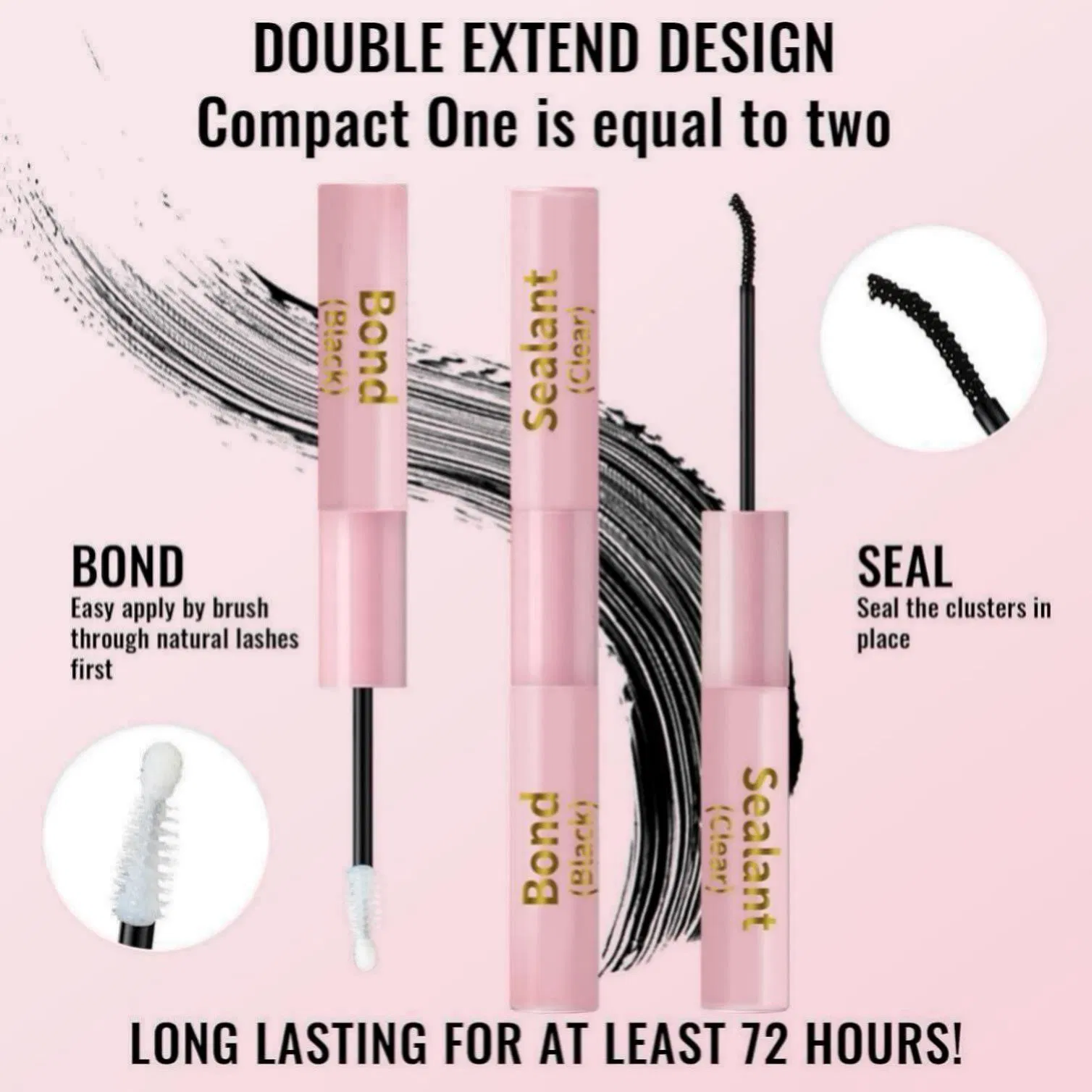 Waterproof Eyelash Extension Glue with 2-in-1 Adhesive Seal