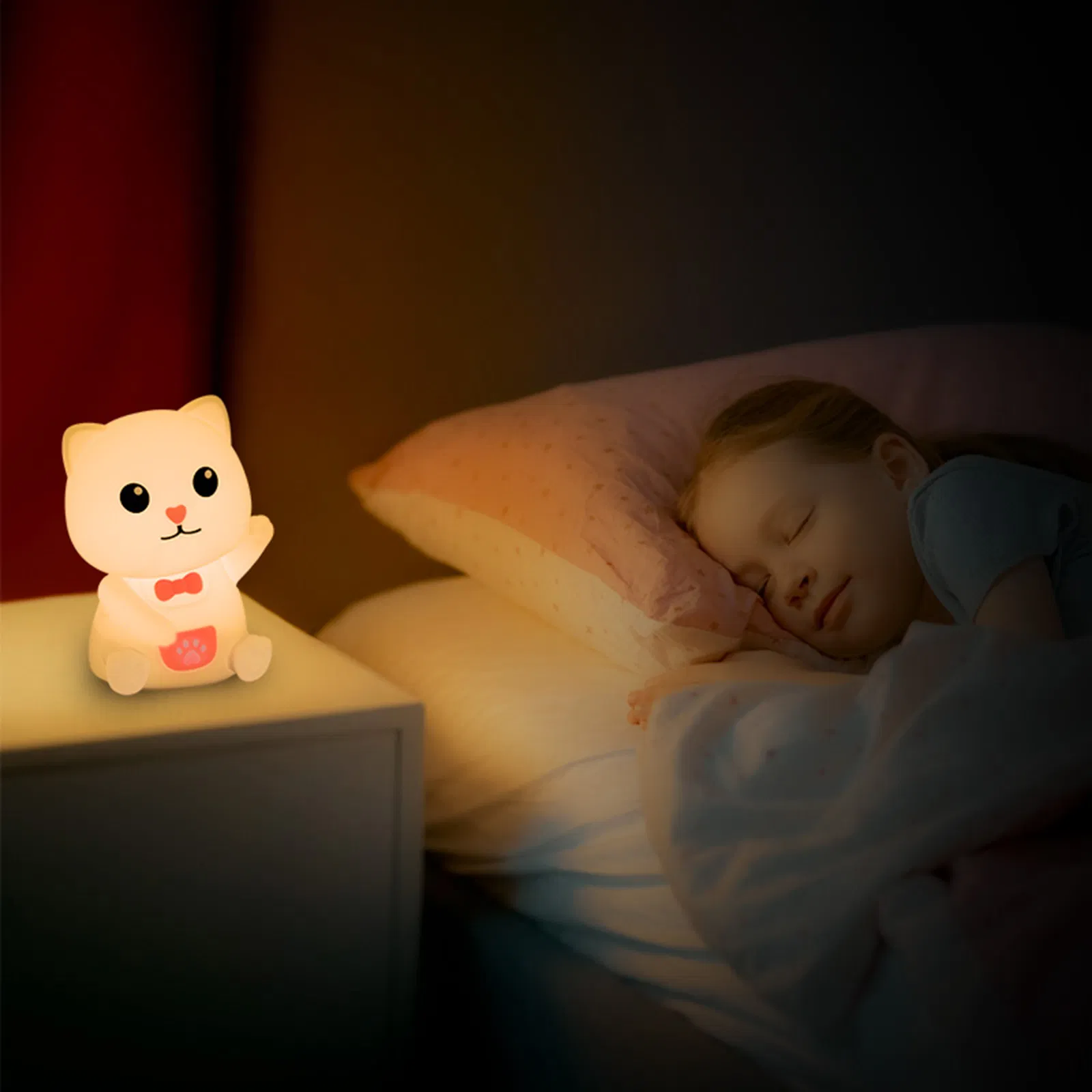 Силиконовая лампа Lucky Cat с Bluetooth, 198 цветов