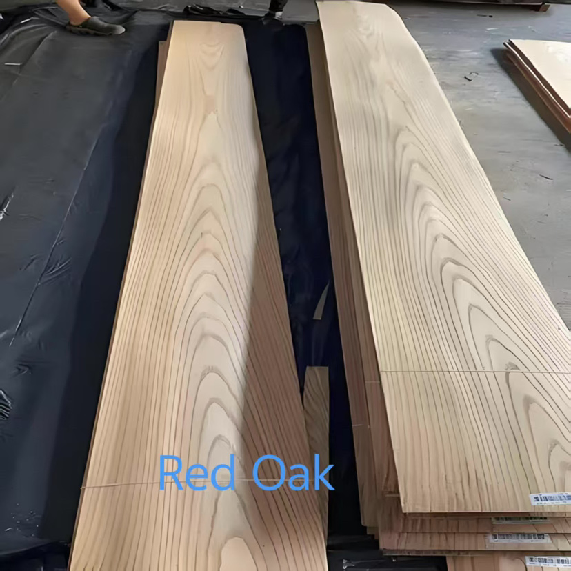 High End Natural Red Oak Mountain Grain Engineered Wood Veneer High End Sliced Natural Wood Veneer