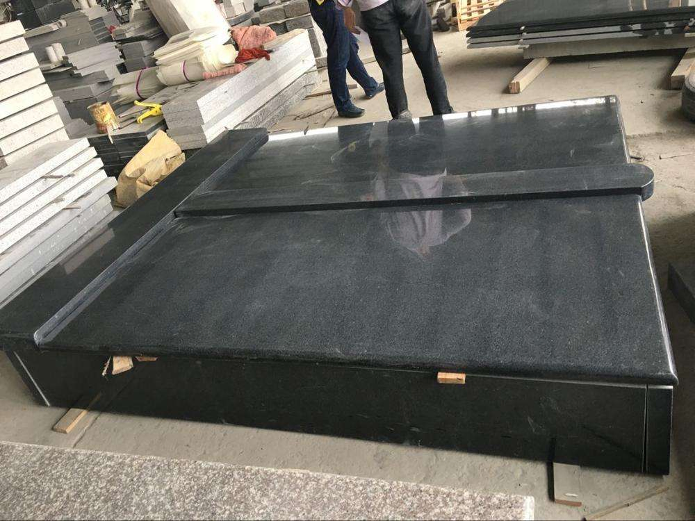Durable Chinese Pure Black Granite Headstone Funeraire Monument