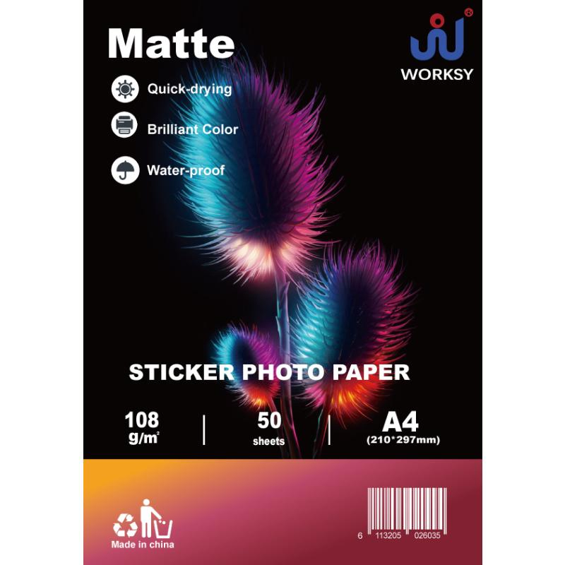 Premium 135g A4 Inkjet Matte Self Adhesive Sticker Photo Paper
