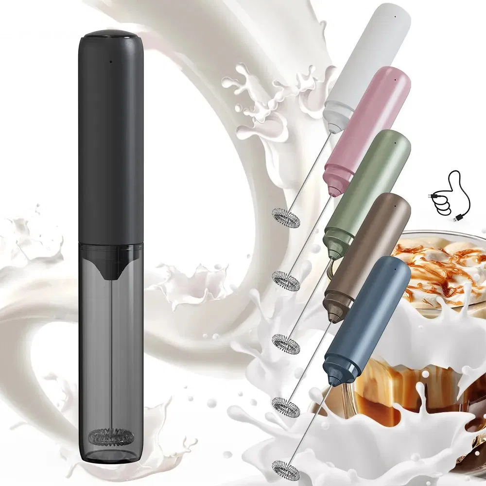 2025 Rechargeable Electric Milk Frother Stainless Steel Whisk Customize Mini Mixer
