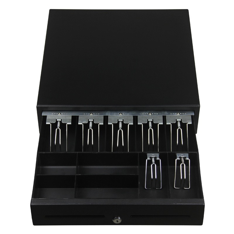 410mm (W) X 416mm (d) X 100mm (H) 4bill / 8coin or 5bill / 8coin 3-Position Key Lock Metal Cash Drawer Cash Box