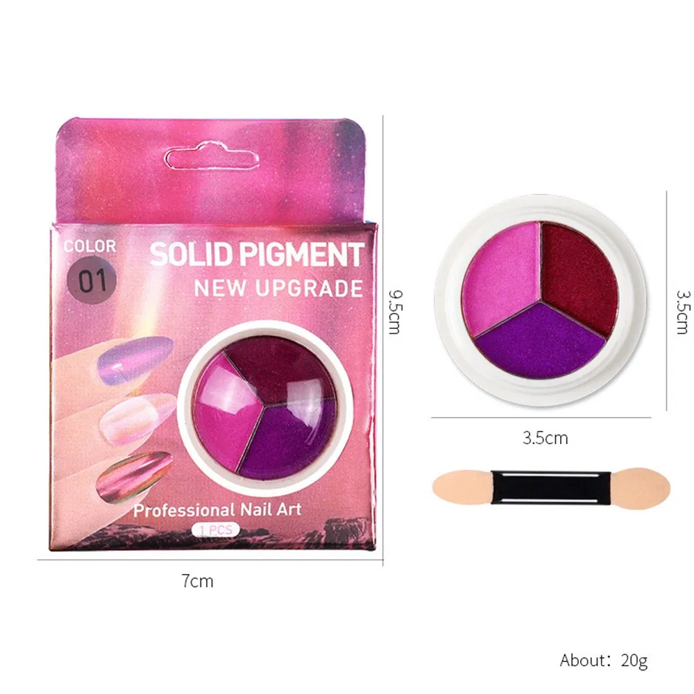 Solid Three-Color Chrome-Plated Holographic Mirror Effect Aurora Powder Nail Decoration Magic Mirror Powder