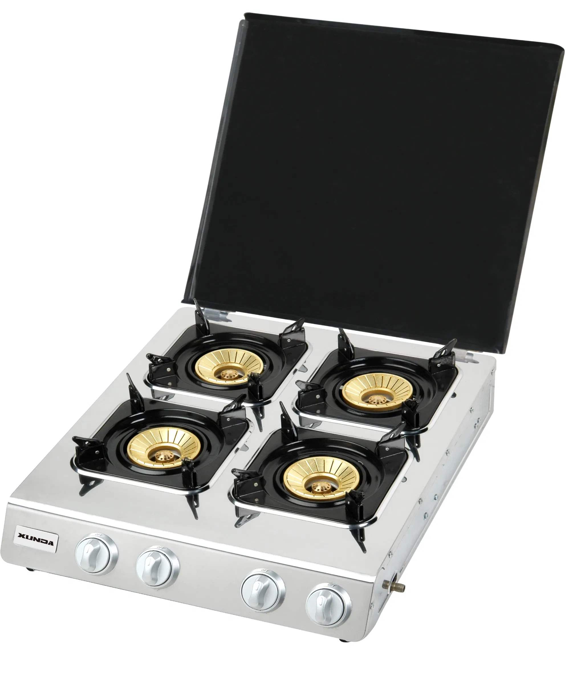 Stainless Steel European Style 4 Burners Gas Stove with Titanium