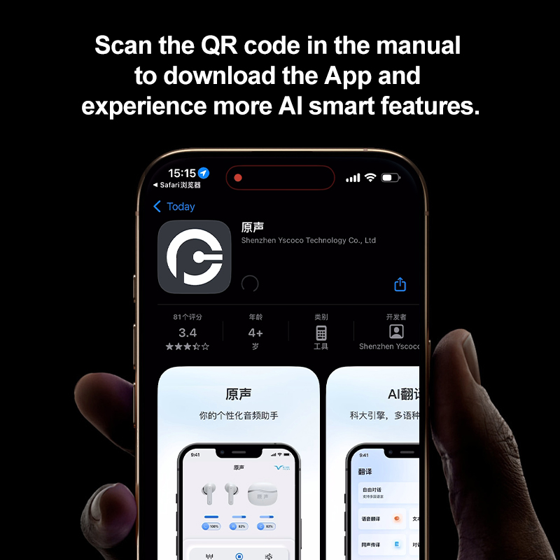 Tws Ai Smart Translation Enc True Wireless Earphones with Noise Cancelling Anc Enc