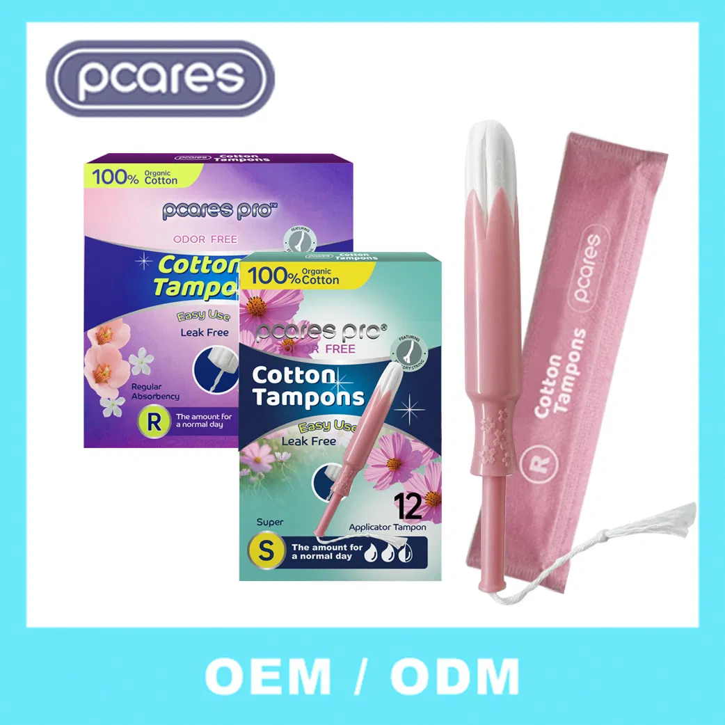 2025 Free Sample Feminine Hygiene Factory OEM Disposable Organic Cotton Tampons