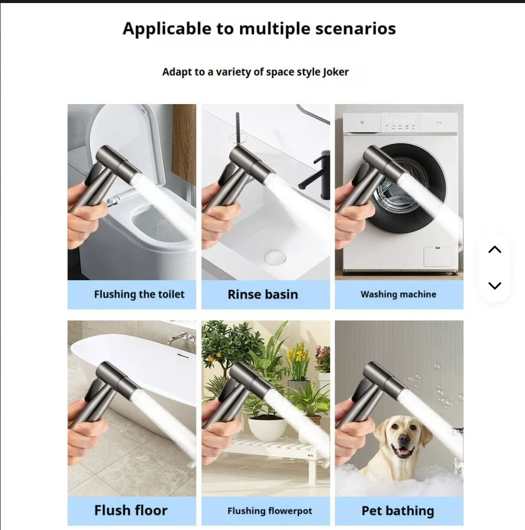 Brushed Portable Shattaf Bidet for Ultimate Toilet Hygiene Experience