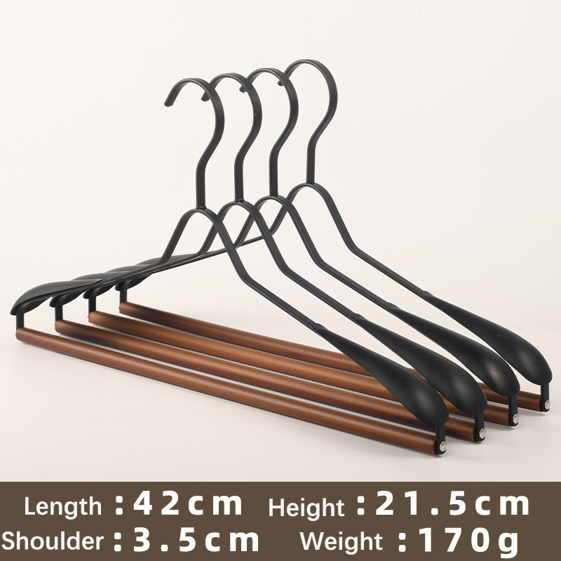 Holding Rack Iron Wooden Hanger Wooden Metal Suit Household Iron Wide -Shoulder Hanger Wardrobe Wardrobe
