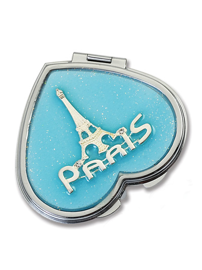White Oval Make up Mirror with Paris Tower (MX101C)