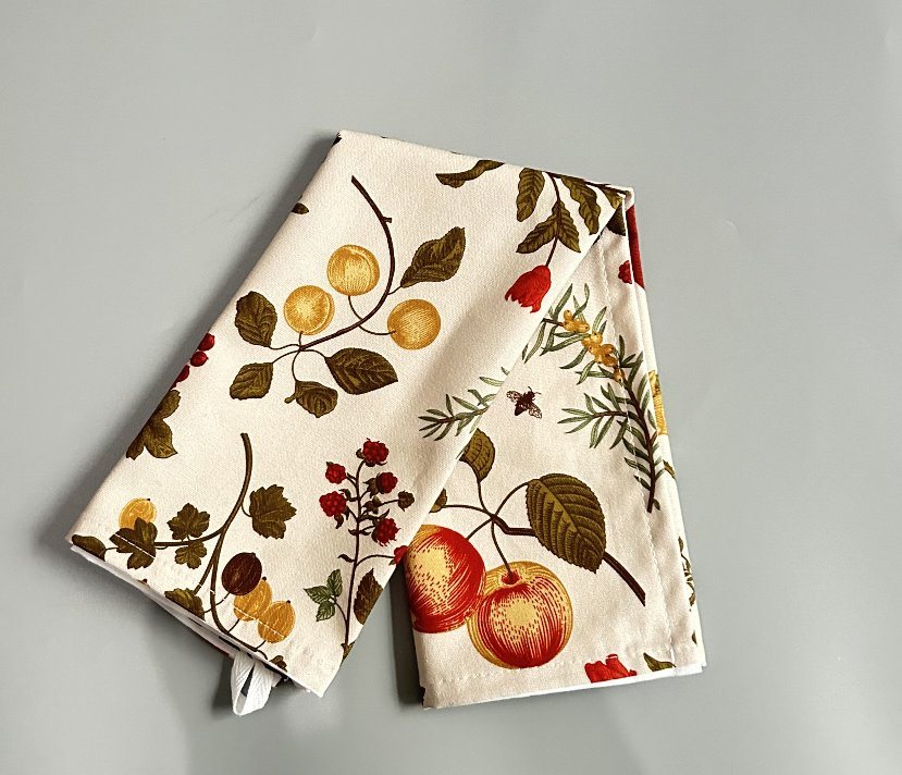 Custom Digital Printed Plant Cotton Kitchen Napkin