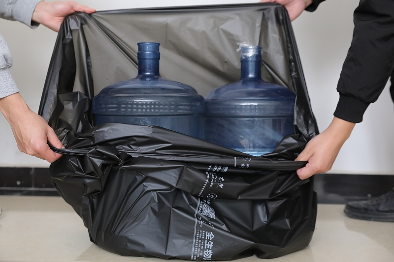 Custom Eco Friendly Black White Colours Biodegradable Drawstring Plastic Trash Bag