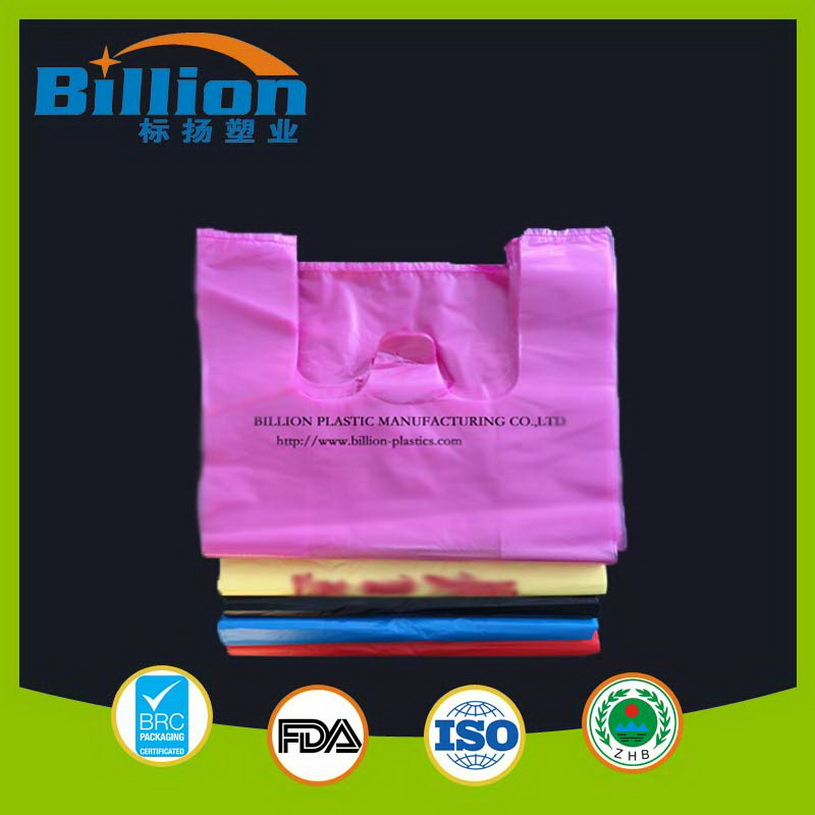 Cheap Price Supermarket Custom Biodegradable Transparent Thank You PE LDPE HDPE Carton Liner Plastic Bag T-Shirt Grocery Roll Packing OEM Logo