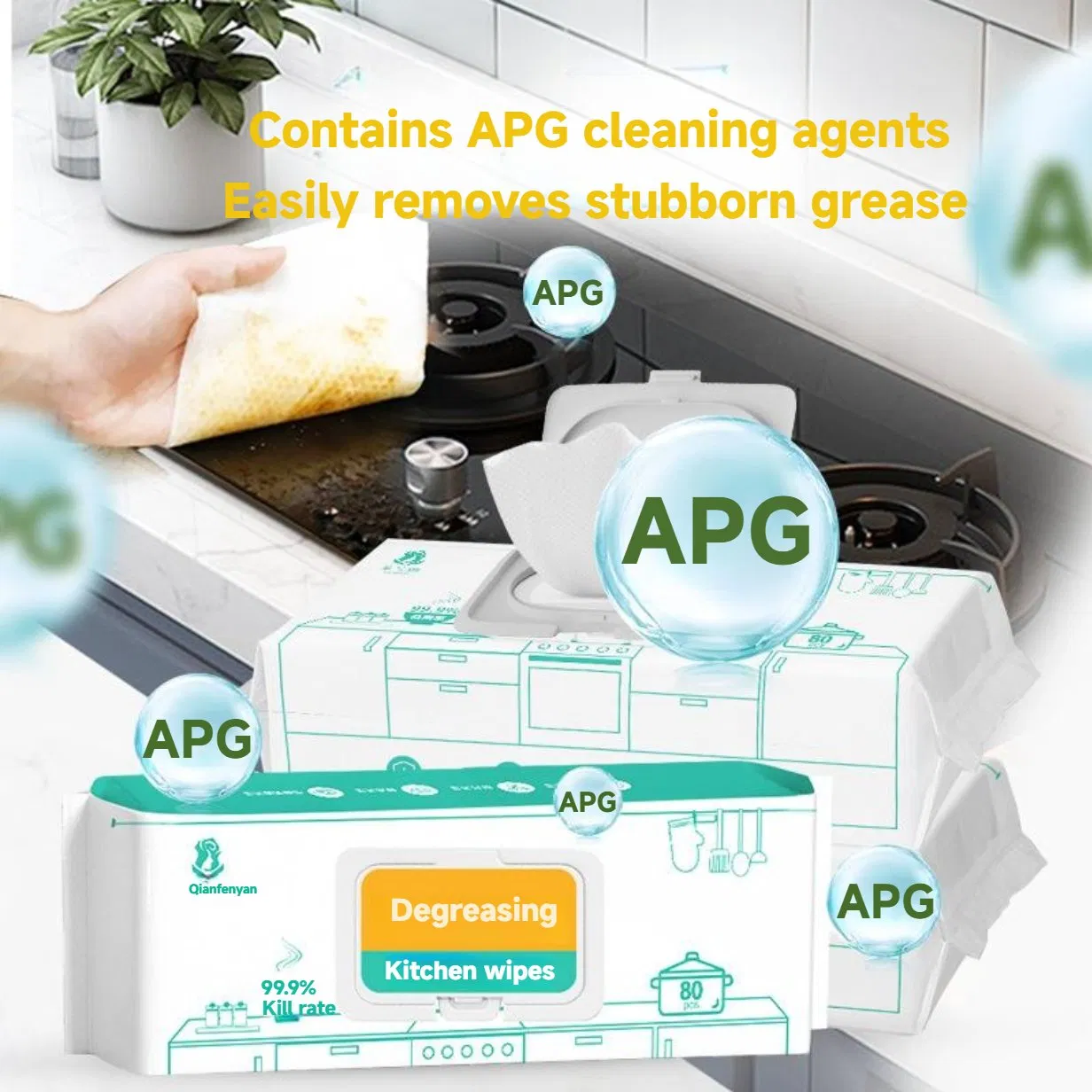 Wholesale Factory Bulk Smoke Machine Strong Oil Removal Kitchen Cleaning Wet Towel