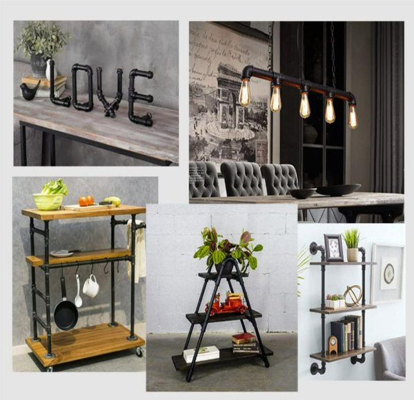 Black U-Shaped Industrial Wrought Iron Railing Non-Slip Safety for Garden Loft Corridor Villa Hotel Indoor or Outdoor