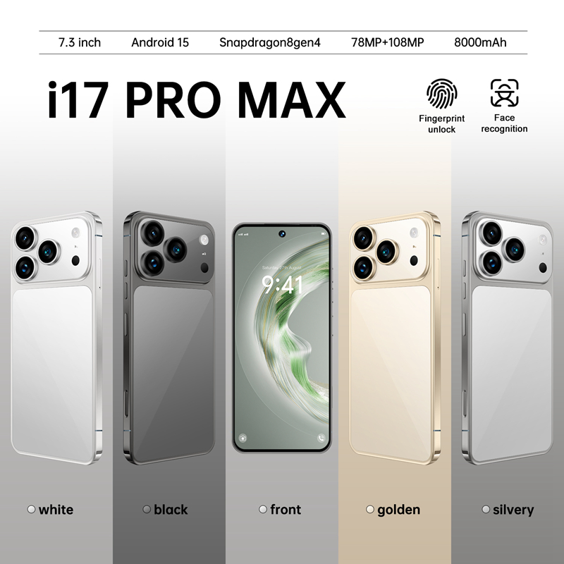 Hot Sell I17 PRO Max Smart Phone 16GB+1tb Business Mobile Cell Smartphone