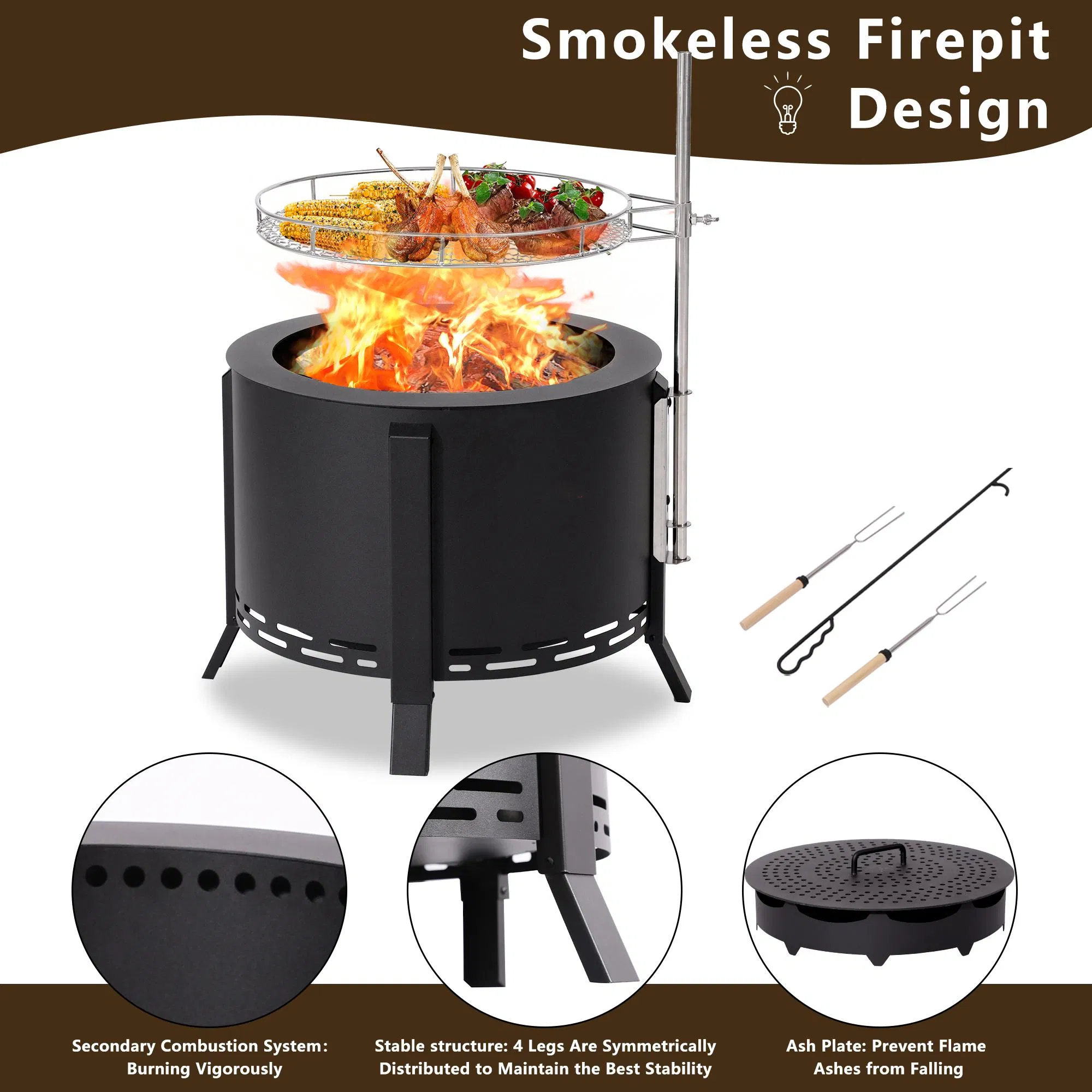 Corten Steel Fire Pit Rustic Red