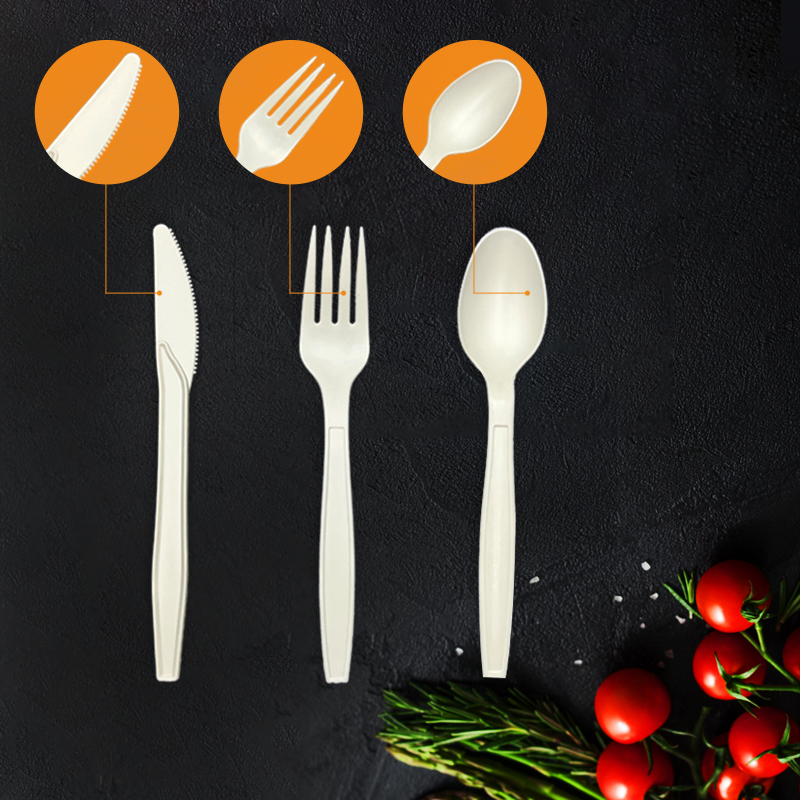 Eco Friendly Tableware 100% Biodegradable Degradable Cutlery Spoon and Fork