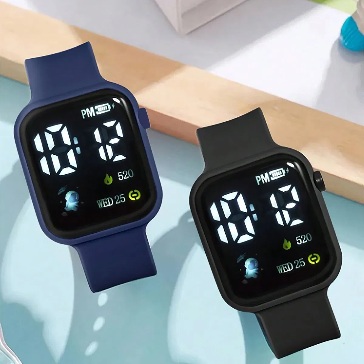 Two Color Child Gift Watch Set Astronaut Catoon Cute