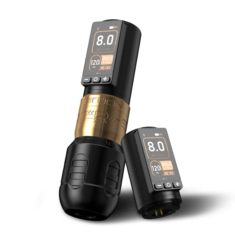 Professional Adjustable Stroke Color Screen Wireless Body Art Tattoo Machine Pen