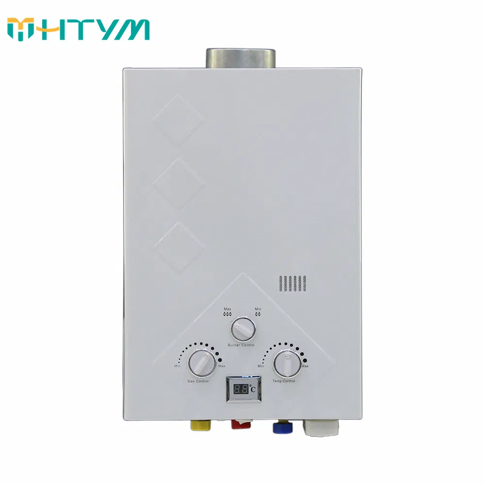 Household Copper Tank Flue Type Gas Water Heater with 3-Knob Control for 6-12L Home Use