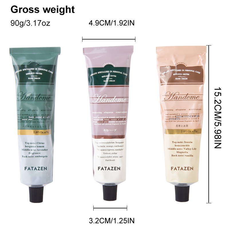 Highly Moisturizing Natural Fragrance Lasting Whitening Skin Three Aluminum Tube Hand Cream