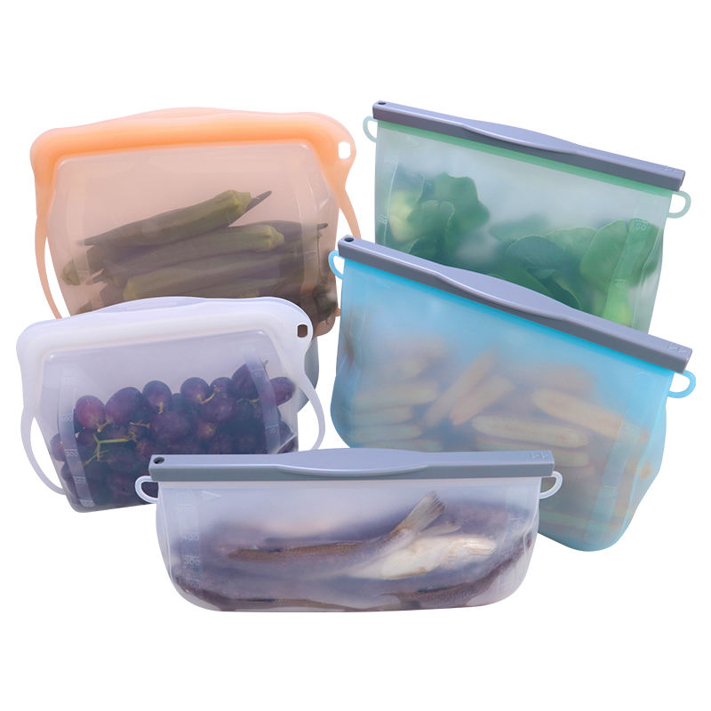 Freezer Safe Silicone Reusable Ziplock Food Storage Bags
